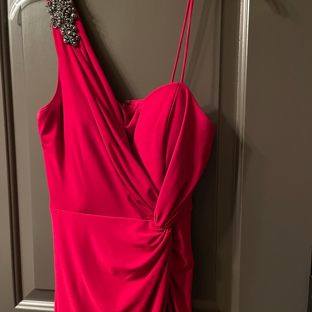 Red Formal. One shoulder.